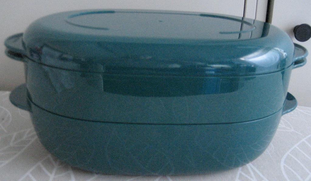 Tupperware magnetron stomer/stoompan - groen, Ophalen of Verzenden, Zo goed als nieuw, Groen, Overige typen