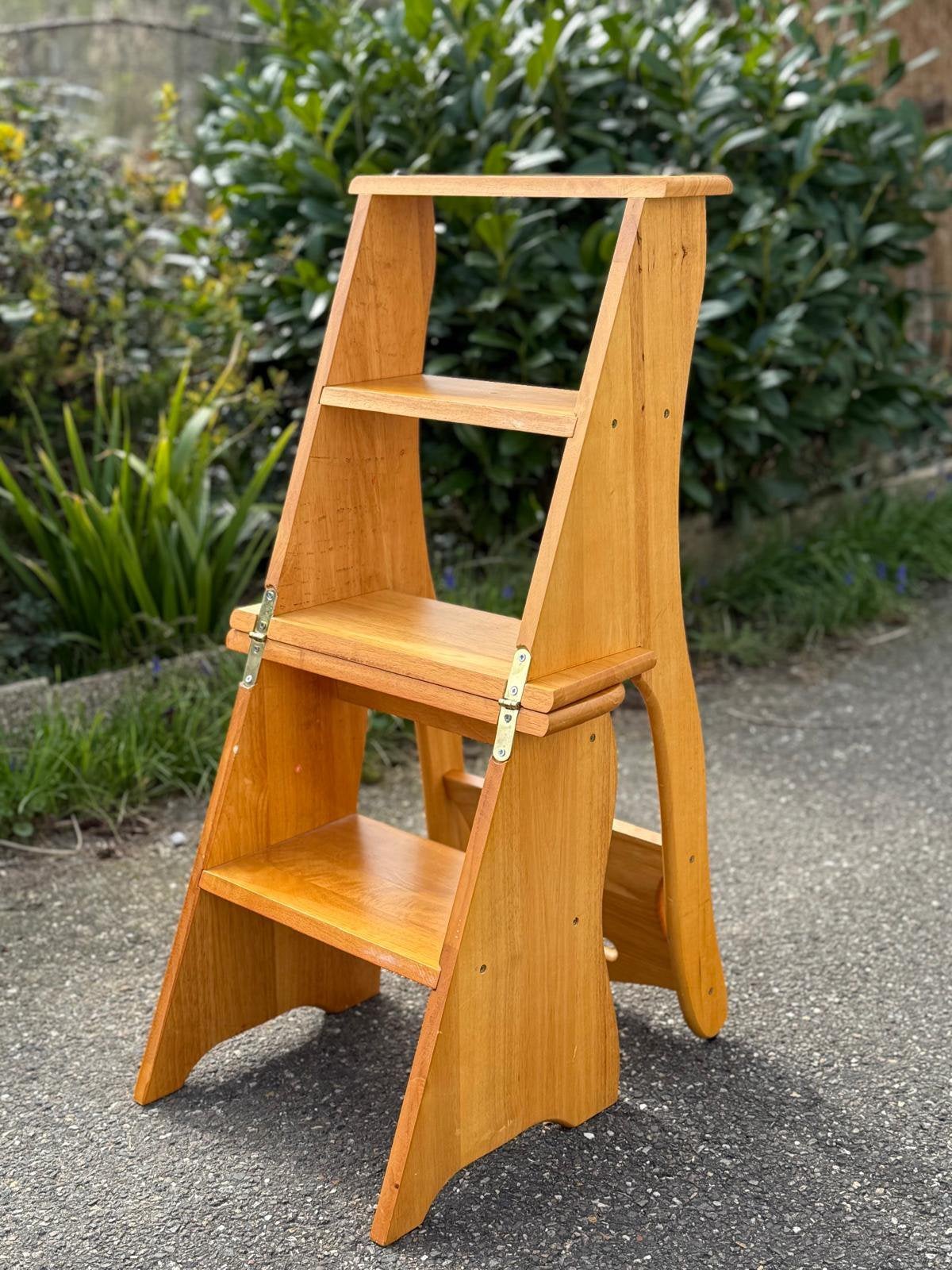 Houten bibliotheekstoel opvouwbaar keukentrap, Doe-het-zelf en Verbouw, Ophalen, Gebruikt, Trap, Opvouwbaar of Inschuifbaar