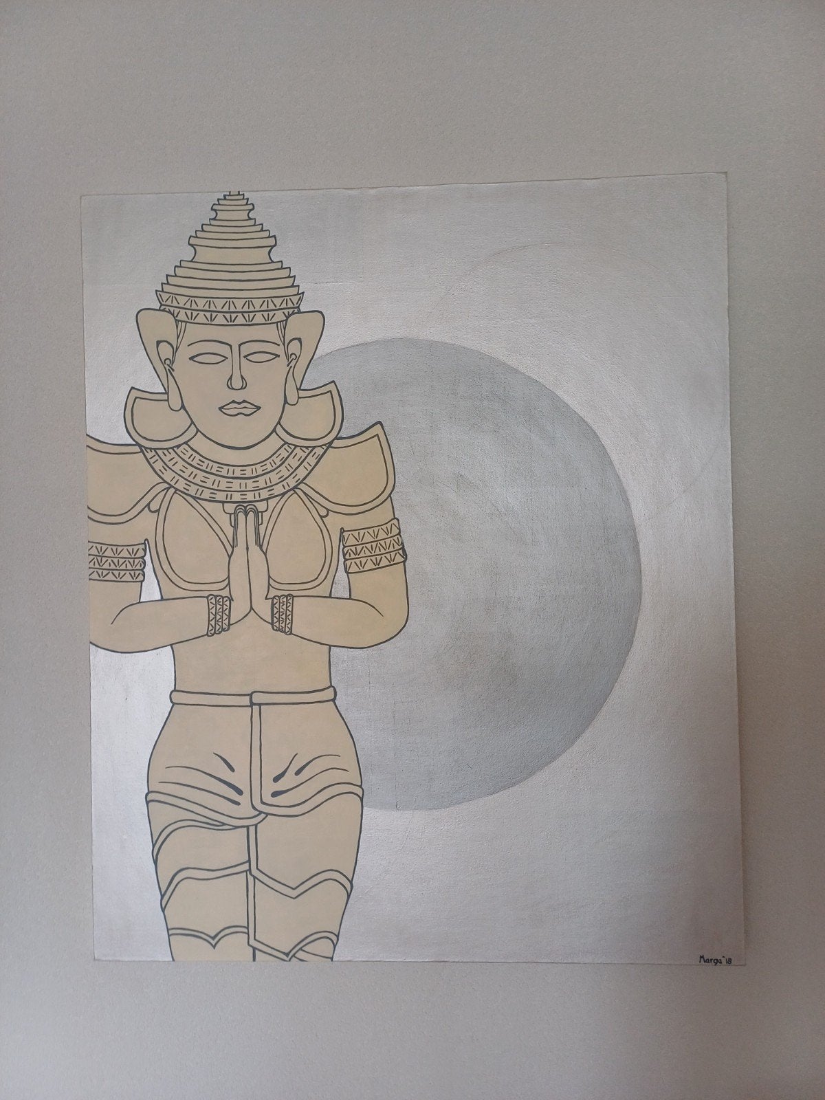 Boeddha schilderij op canvas - Oosterse kunst, Schilderij, Meerkleurig, Handgemaakt, Overige herkomsten