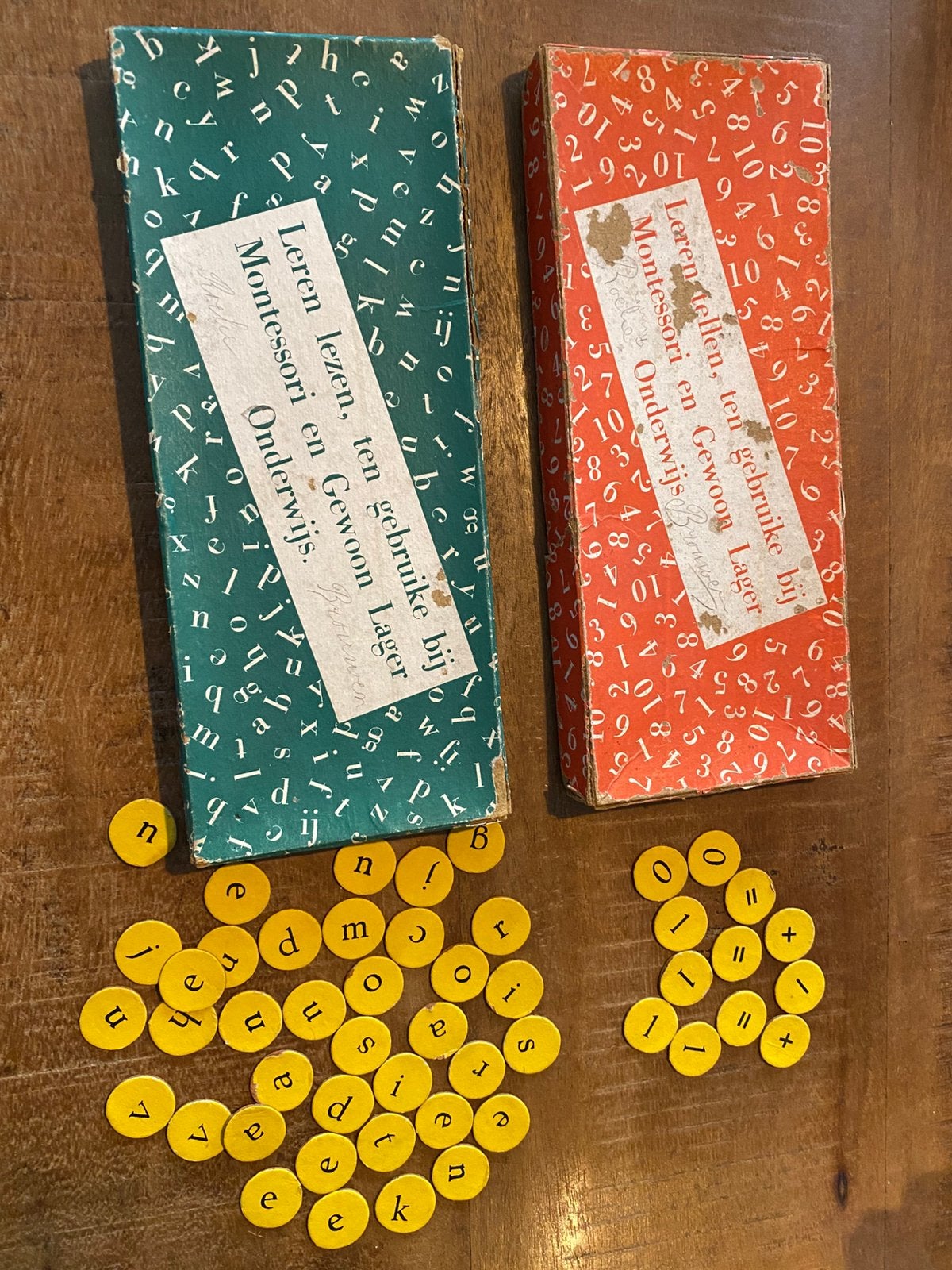 Vintage Montessori schoolset; cijfers en letters, Antiek en Kunst, Ophalen, Overige thema's