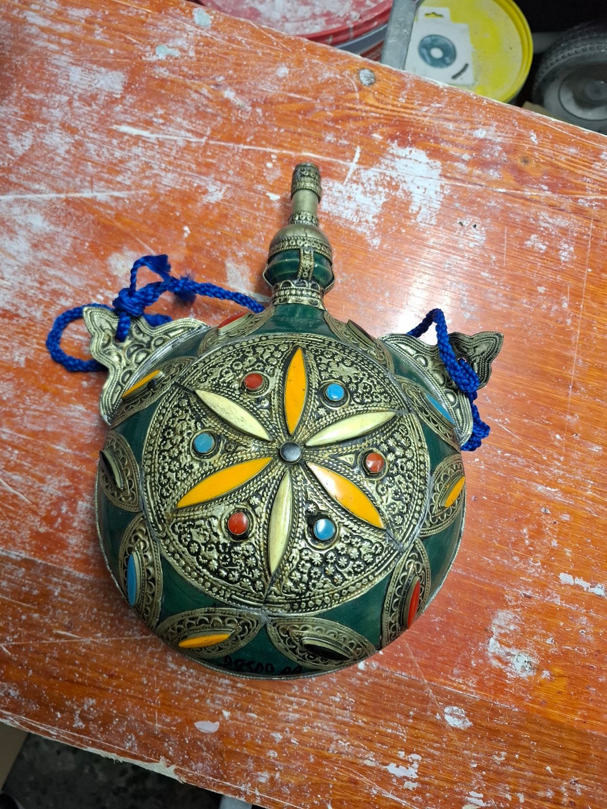 Decoratieve Oosterse Fles met Inlegwerk, Antiek en Kunst, Ophalen of Verzenden