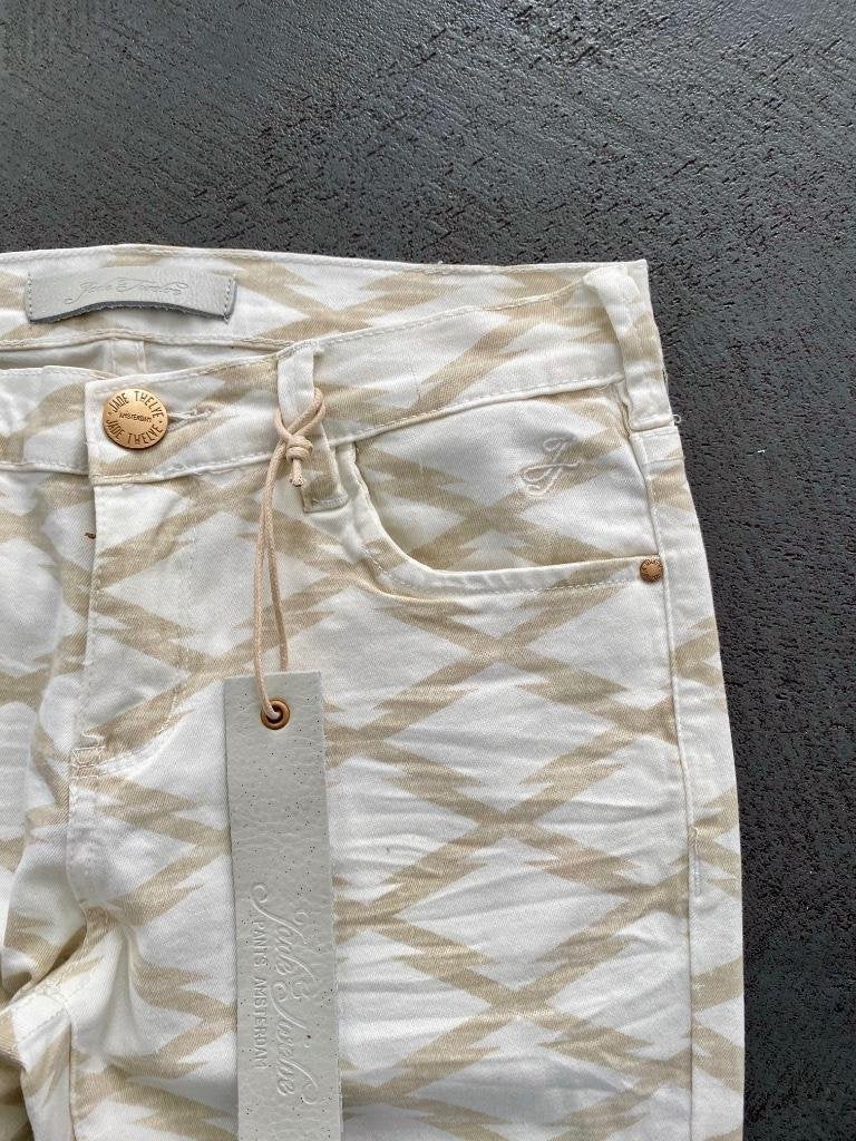 F567 Nieuw jeans Jade Twelve maat 26=XS=34 broek wit/beige, Kleding | Dames, Spijkerbroeken en Jeans, Jade Twelve, Overige kleuren