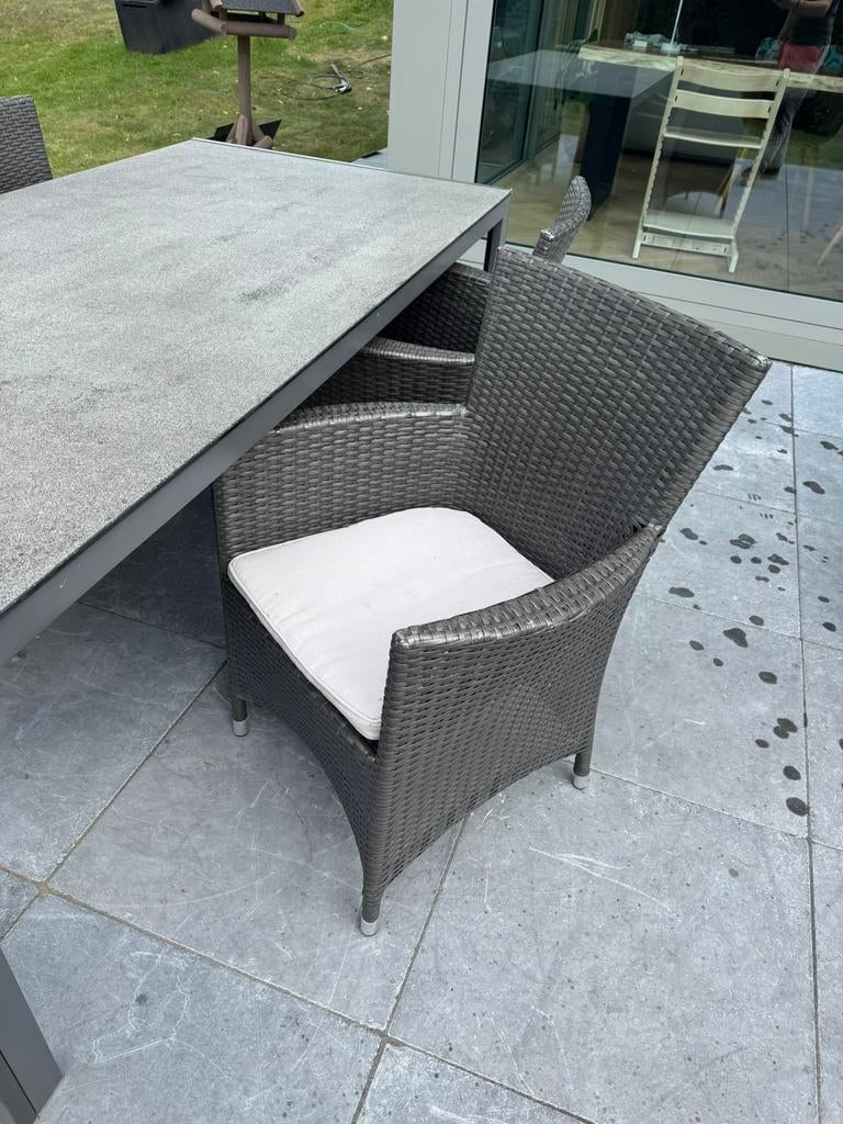 Tuinset tafel en stoelen, Tuin en Terras, Tuintafels, Ophalen, Gebruikt, Rechthoekig