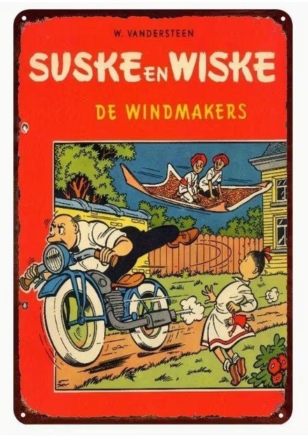 3 metalen wandborden met Suske en Whiske., Verzenden, Suske en Wiske, Nieuw, Overige typen
