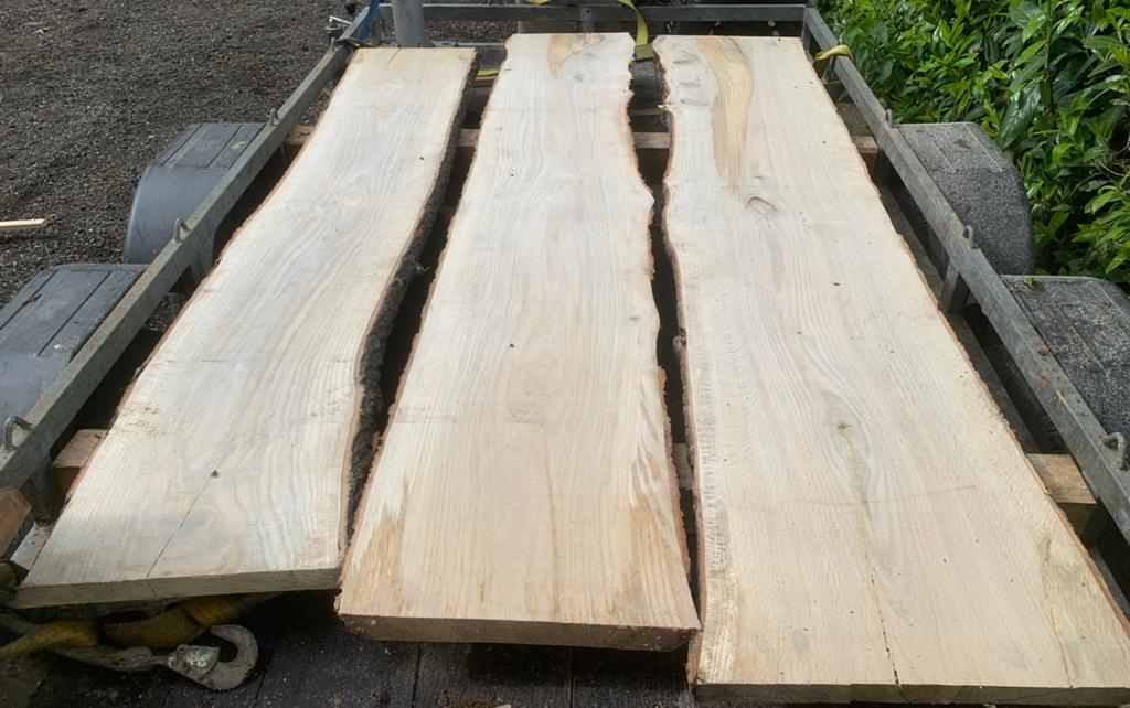 7 eiken delen te koop voor 160,-, Doe-het-zelf en Verbouw, Hout en Planken, Ophalen, 25 tot 50 mm, Eiken, 200 tot 250 cm