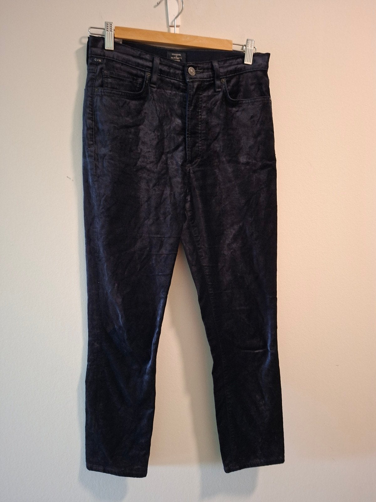 Citizens of Humanity zwarte fluwelen straight leg broek, Ophalen of Verzenden