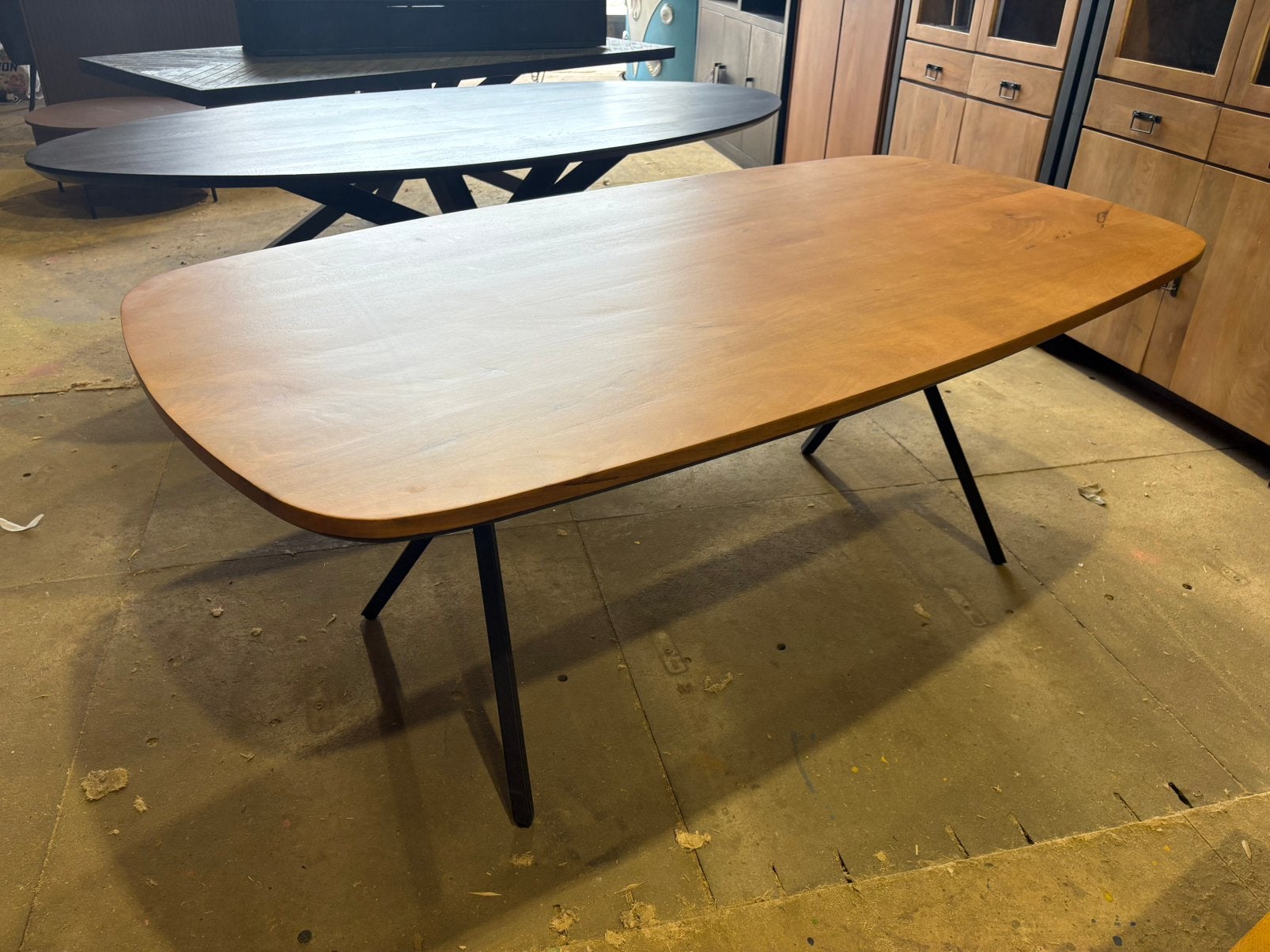 RichWood Deens ovale eettafel – Mangohout – Nu slechts €375!, Ophalen, 100 tot 150 cm, Ovaal, Nieuw