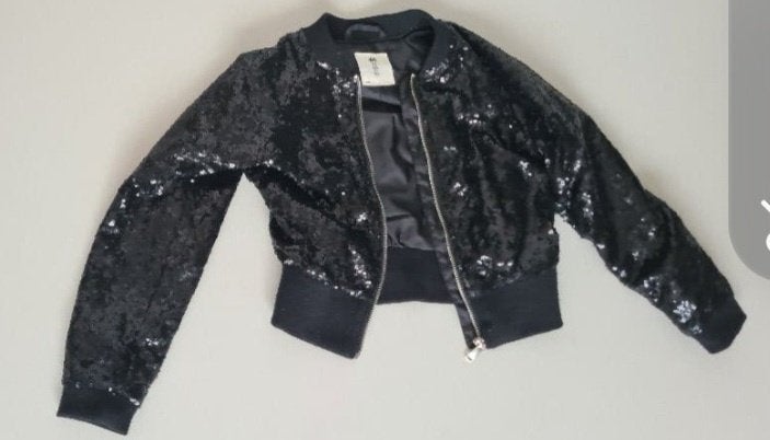 Glitter jasje h&m 134, Kinderen en Baby's, Ophalen, Meisje, Jas, H&M.