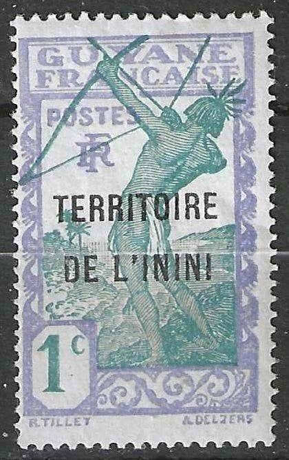 Frans-Inini 1932/1938 - Yvert 1 - Territoire de l'Inini (PF), Verzenden, Overige landen, Postfris