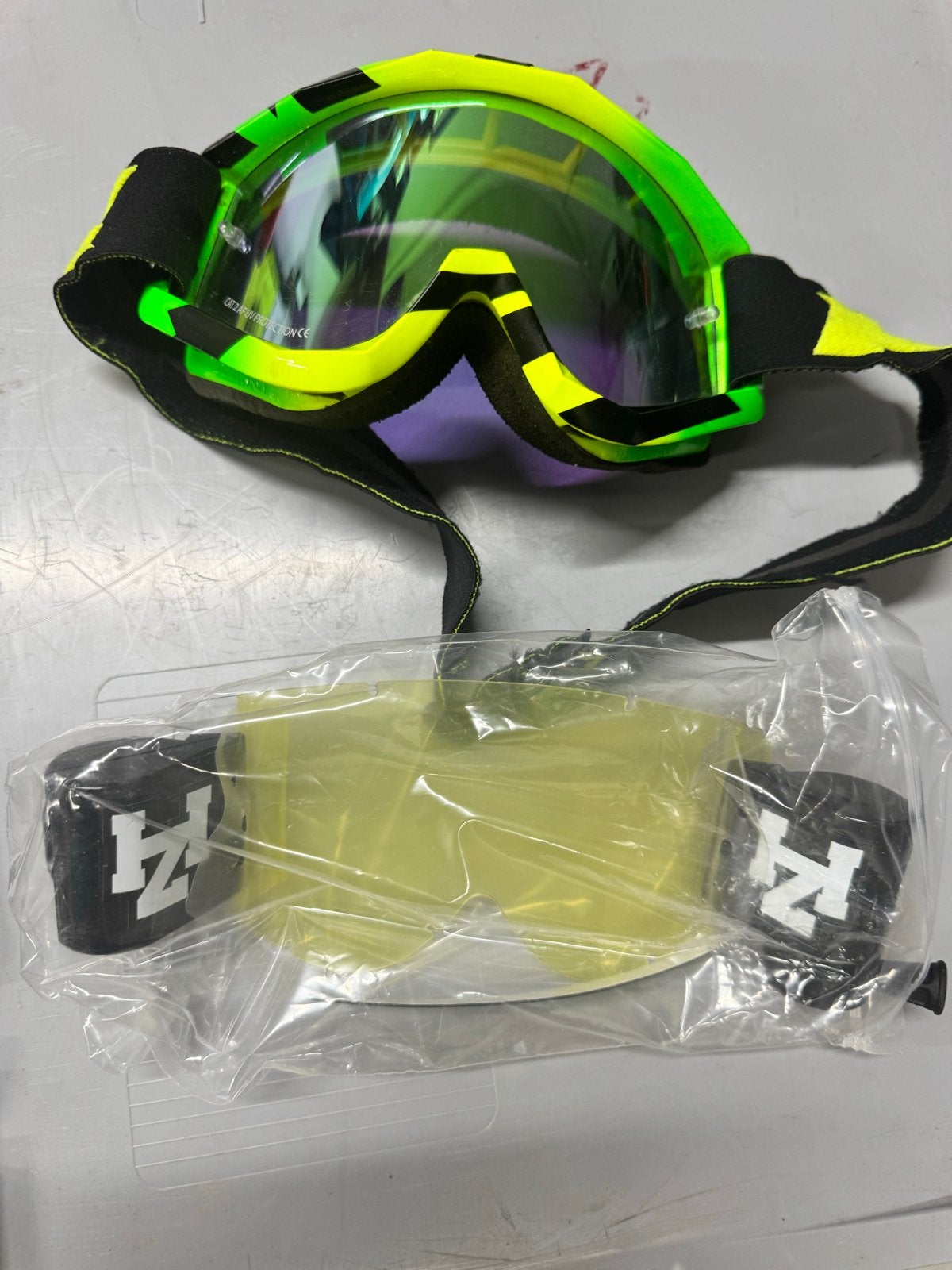 HZ Cross Bril met Extra Geel Glas en Roll-Off Systeem, Ophalen of Verzenden, Gebruikt, Overige maten, Heer of Dame