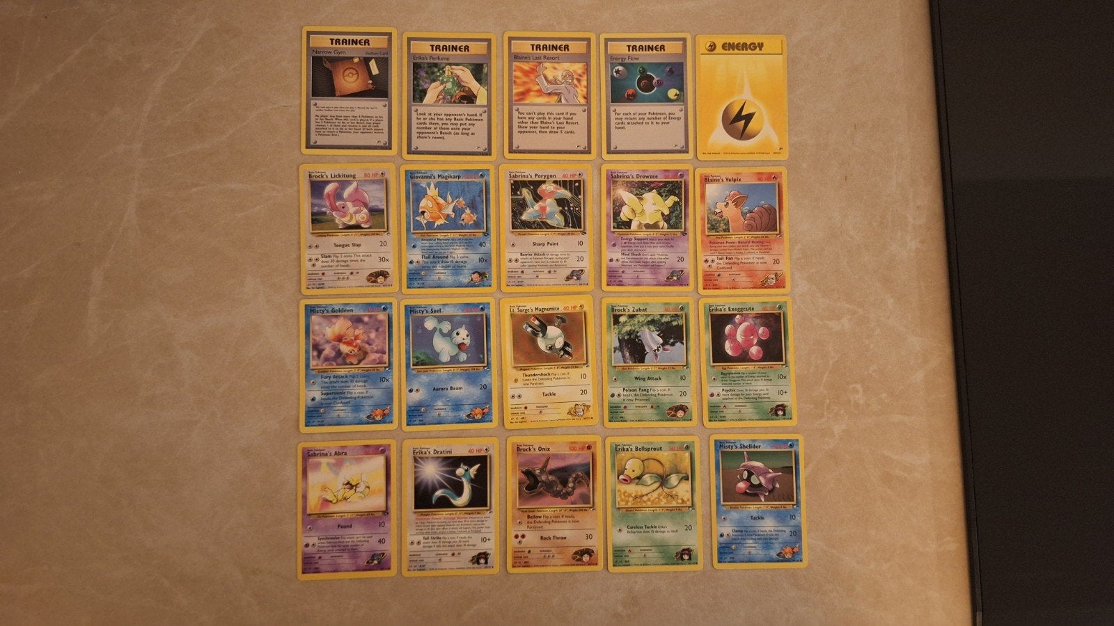 Vintage Pokemon kaarten Gym heroes/Gym challenge, Ophalen of Verzenden, Zo goed als nieuw, Meerdere kaarten