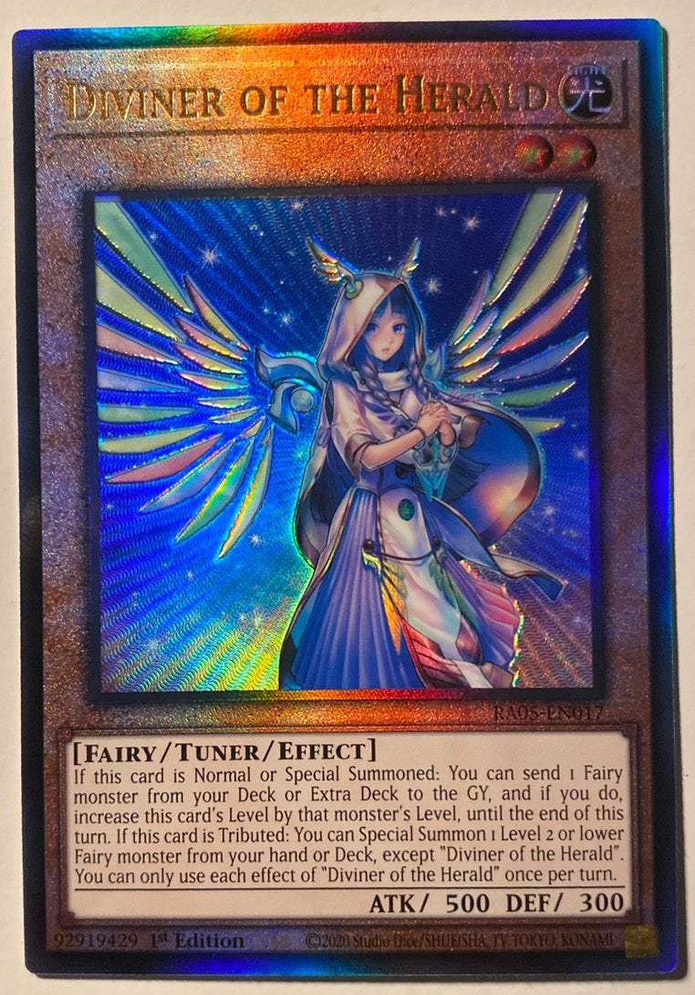 Yu-Gi-Oh! Diviner of the Herald RA05 1str Ultimate Rare !, Hobby en Vrije tijd, Verzamelkaartspellen | Yu-gi-Oh!, Ophalen of Verzenden