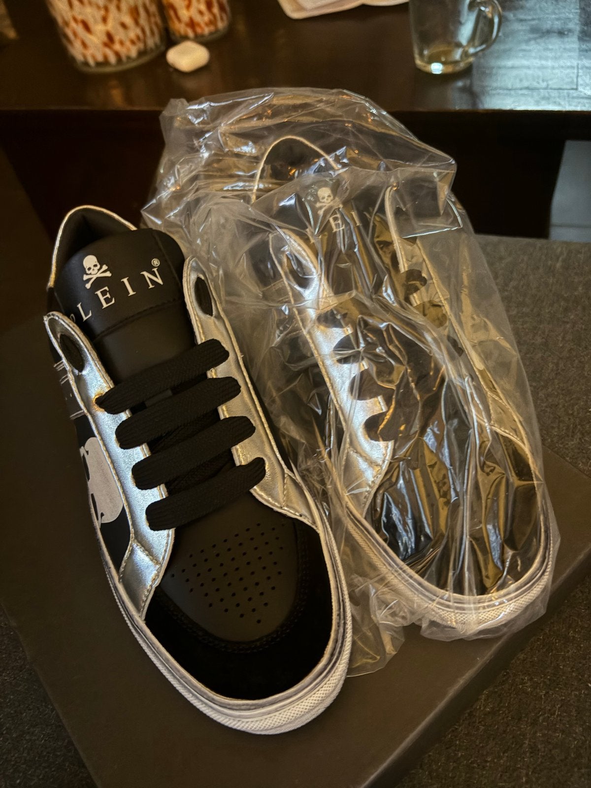 Philipp Plein Sneakers Retrokickz Zwart/Zilver Maat 37, Ophalen of Verzenden, Nieuw, Zwart, Sneakers of Gympen