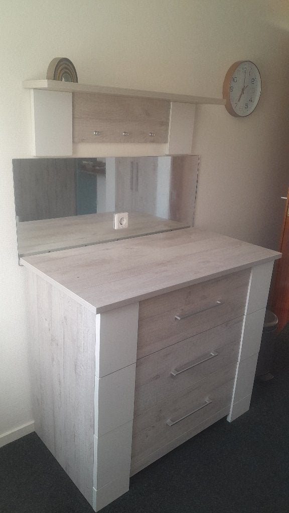 Babykamer 4delig wit/hout, Kinderen en Baby's, Kinderkamer | Complete kinderkamers, Ophalen, Zo goed als nieuw, Jongetje of Meisje