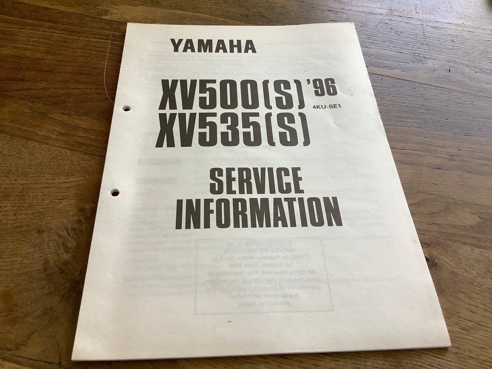 Yamaha XV500(S)/XV535(S) '96 Service Informatie. (104), Verzenden, Yamaha