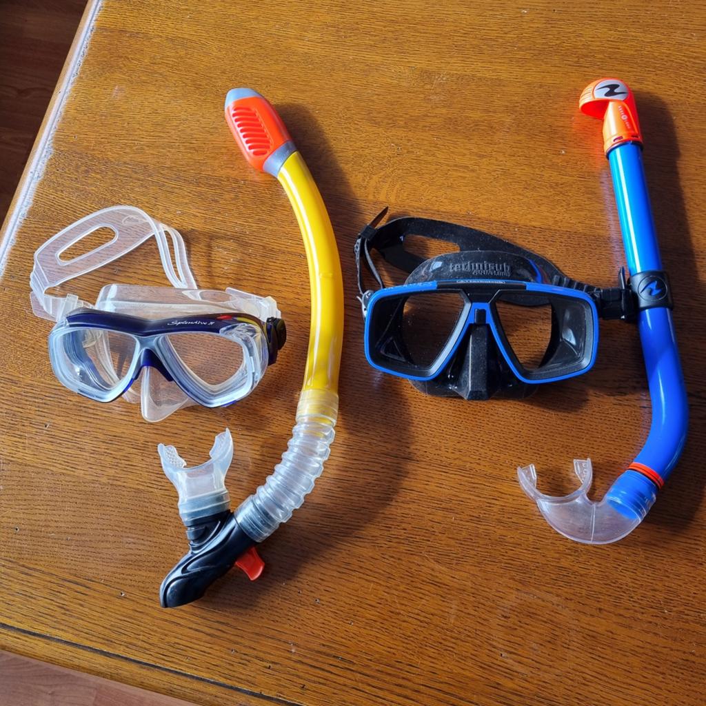 2 duikbrillen met snorkel, Ophalen of Verzenden