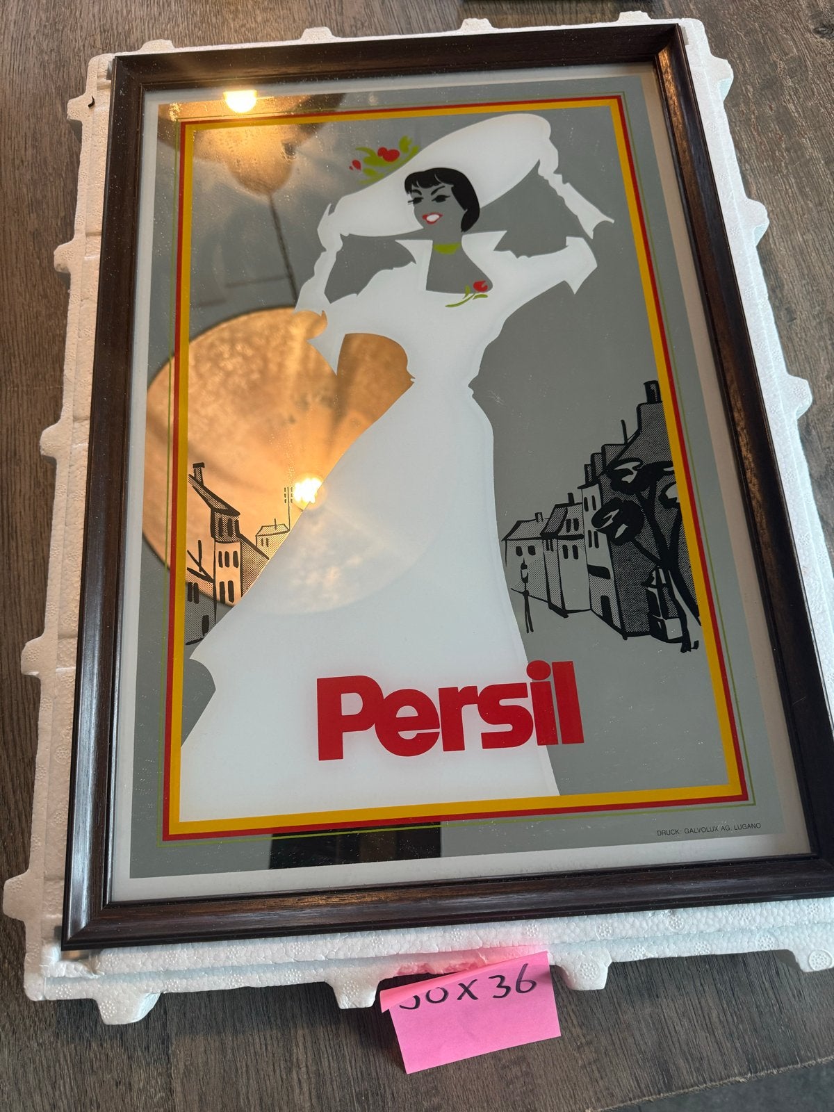 Vintage Persil spiegel reclamebord - Damesmode, Verzamelen, Ophalen of Verzenden, Zo goed als nieuw, Reclamebord