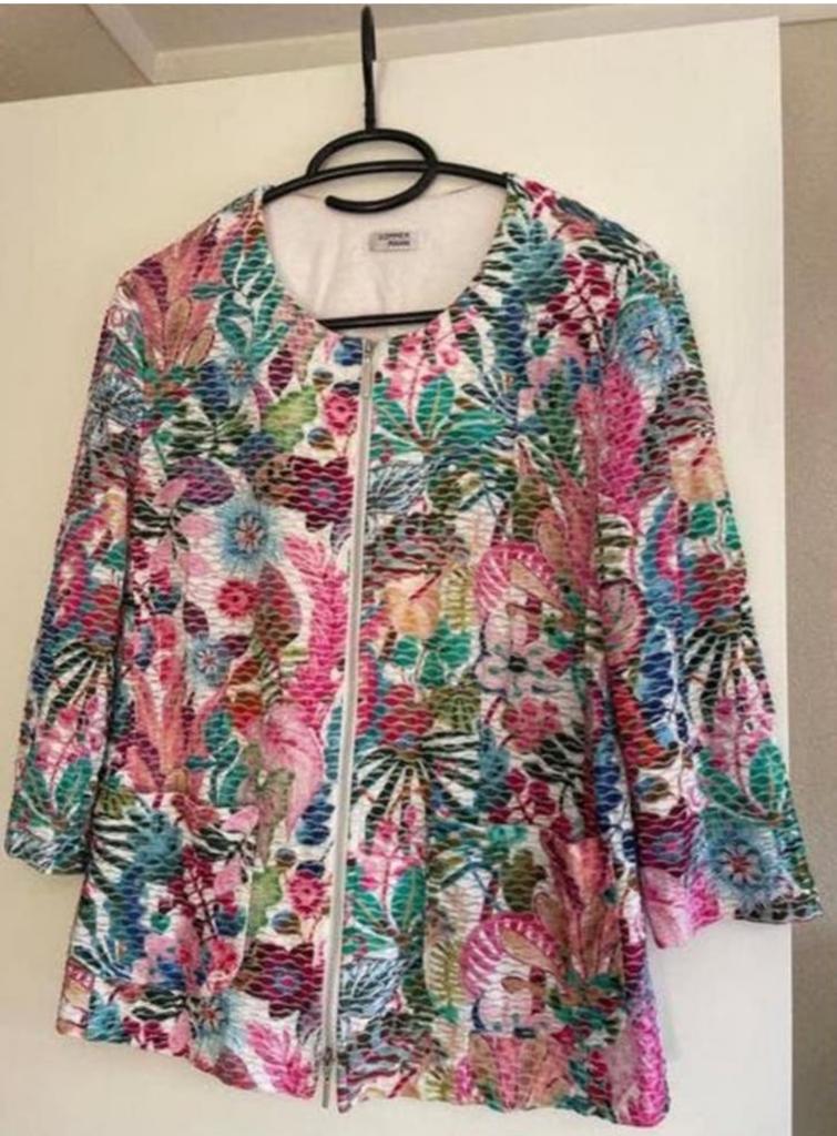 Sommermann kleurrijk jasje met bloemenprint, Ophalen of Verzenden, Zo goed als nieuw, Maat 38/40 (M), Overige kleuren