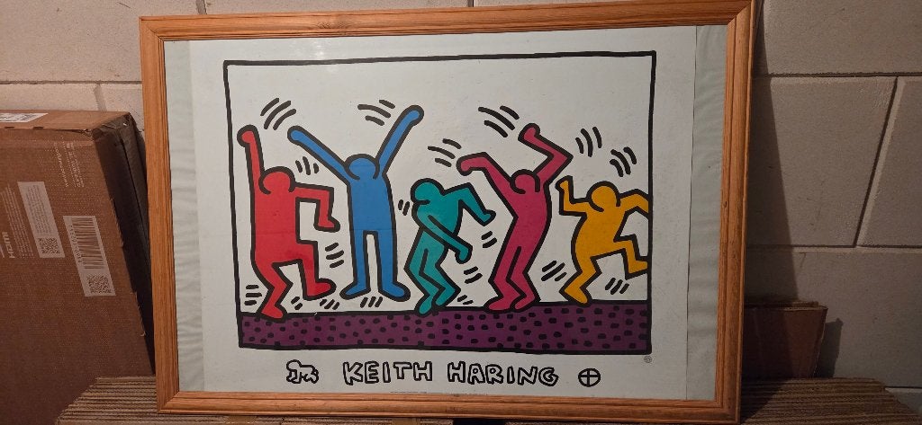 Keith Haring schilderij (ingelijst), Antiek en Kunst, Ophalen