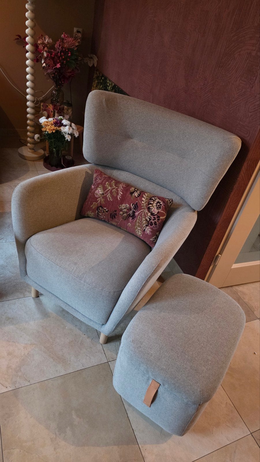 Ikea OORSHAMN Fauteuil met voetenbank. (2 sets), Ophalen, 75 tot 100 cm, Zo goed als nieuw, Stof