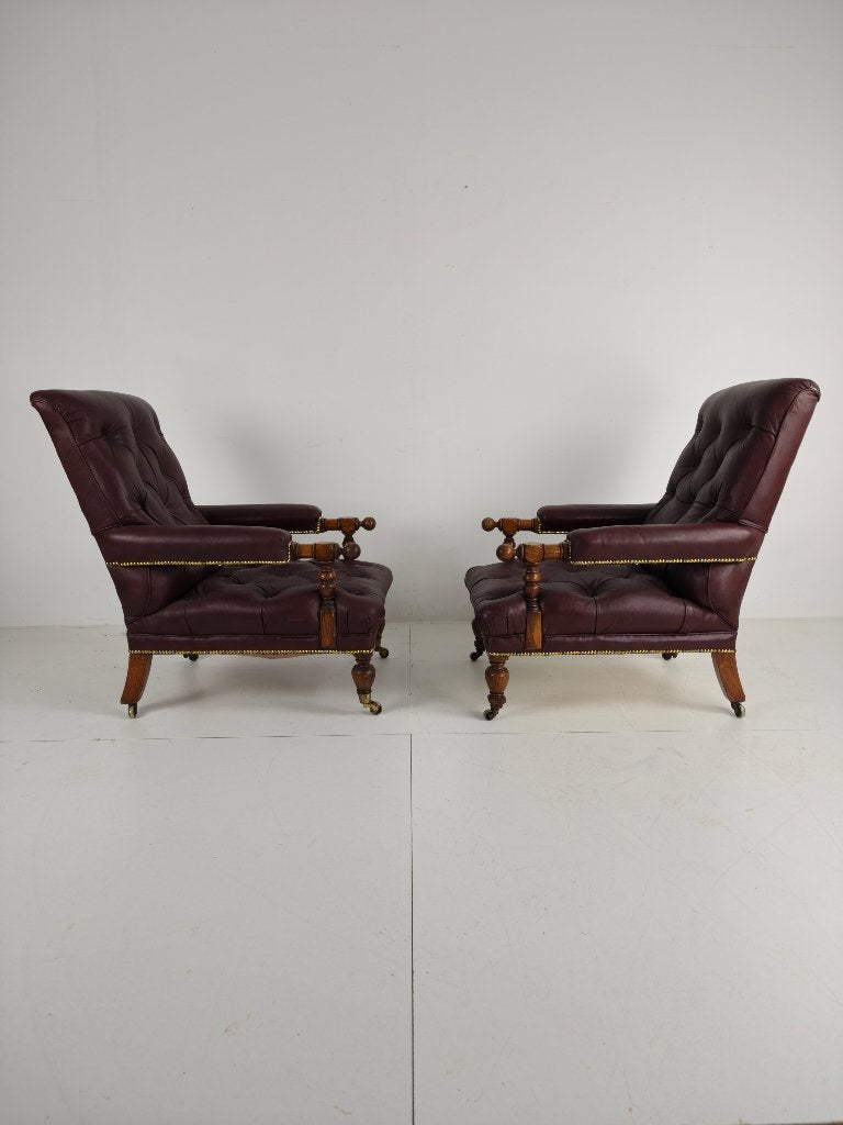 Paar Antieke fauteuils - William Morris & Co Edinburgh, Ophalen of Verzenden