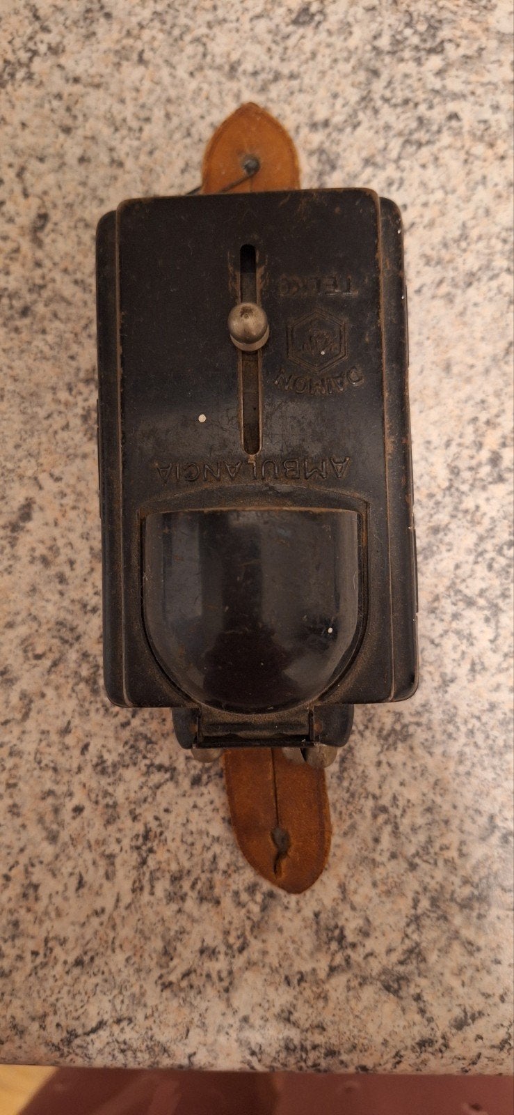 Vintage Ramon Ambulancia zaklamp met lederen riem, Verzenden
