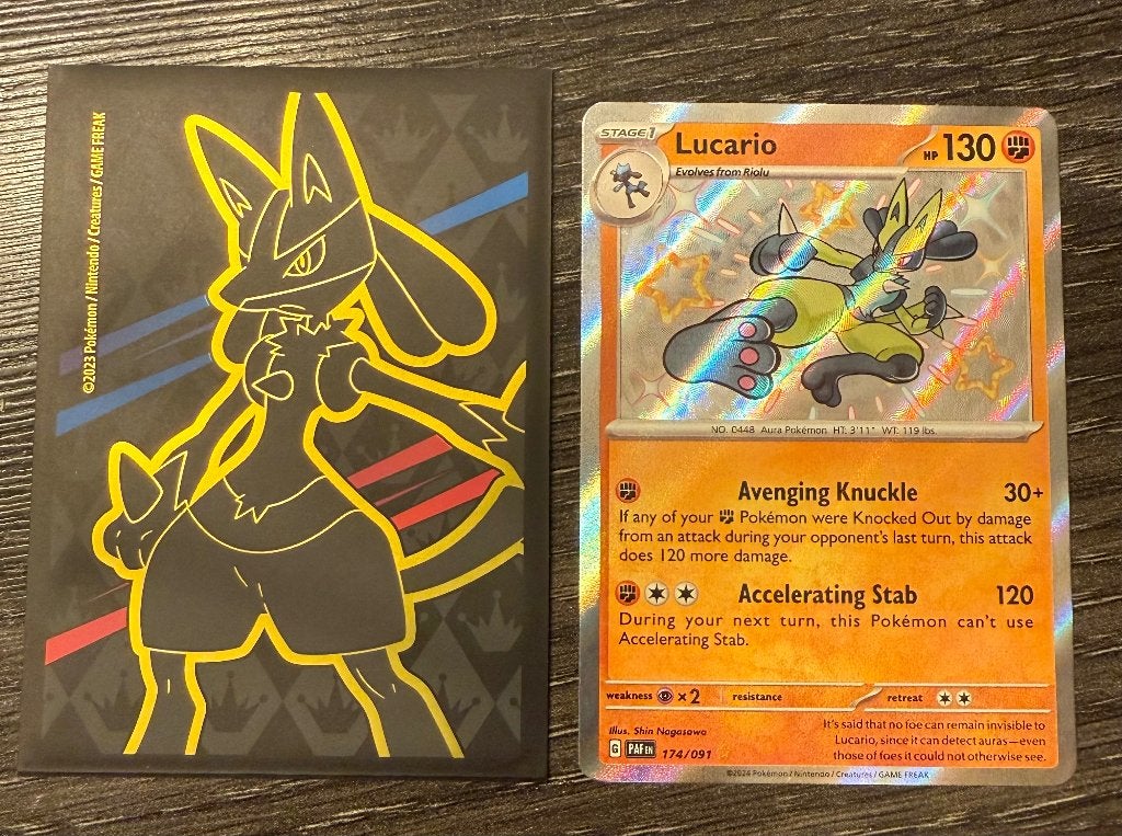 Shiny Lucario 174/091 2024, Ophalen of Verzenden, Zo goed als nieuw, Losse kaart, Foil