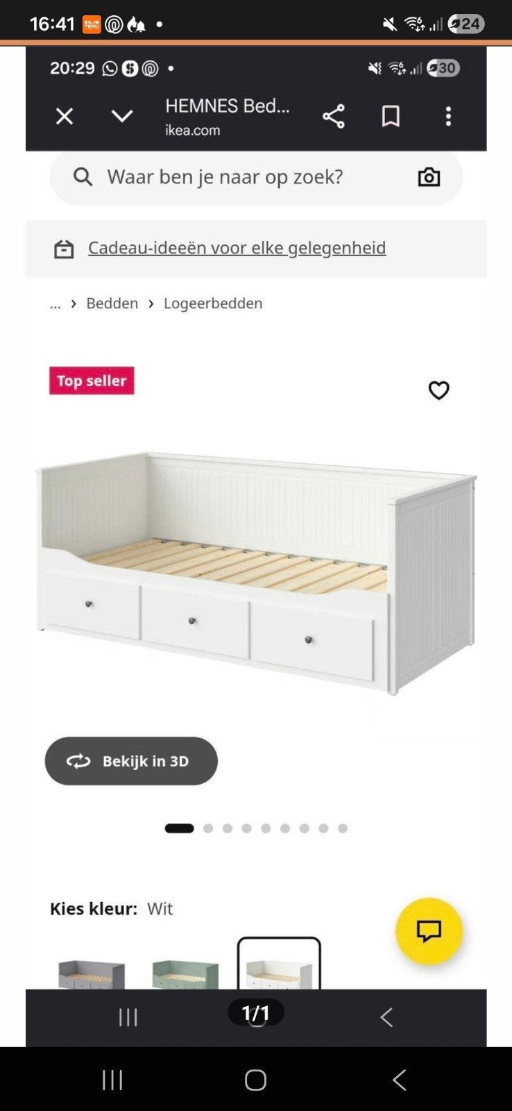 Ikea uitschuif bed (Vandaag ophalen!), Huis en Inrichting, Ophalen, Gebruikt, 90 cm, Eenpersoons