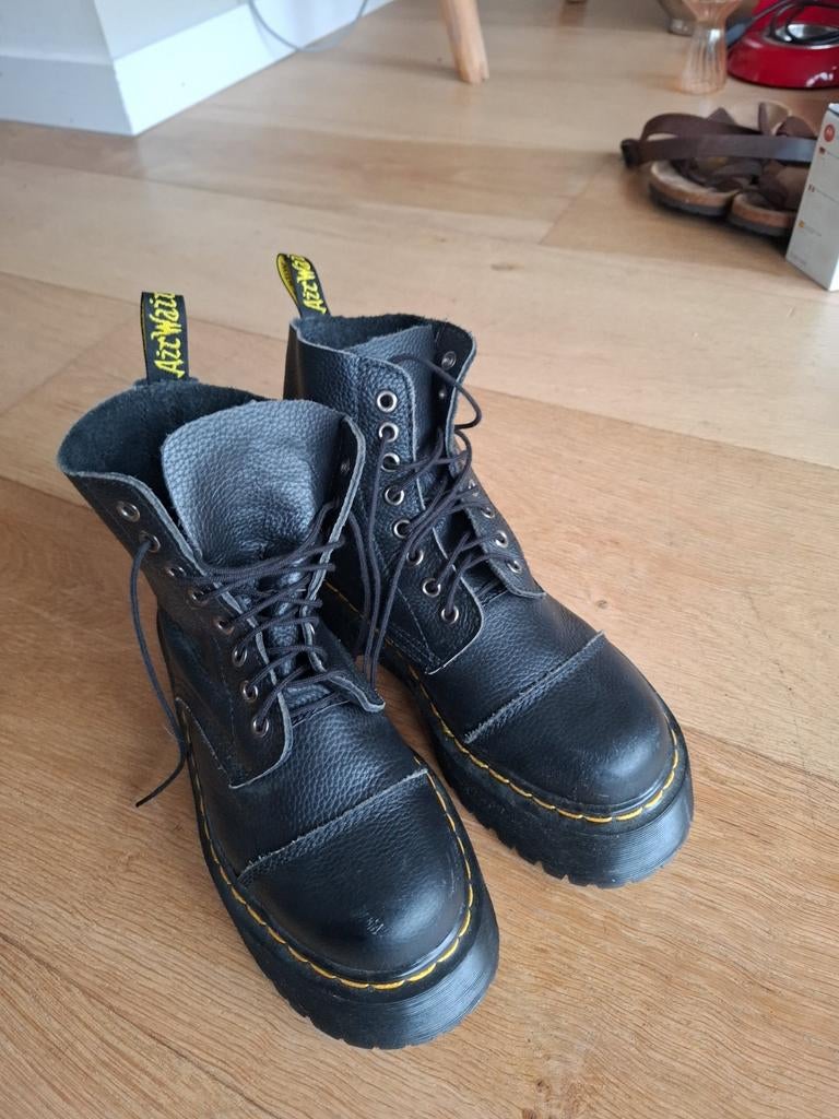 Dr. Martens Maat 40 Zacht Leer Plateau Enkellaarsjes, Zwart, Lage of Enkellaarzen, Ophalen of Verzenden, Dr. Martens