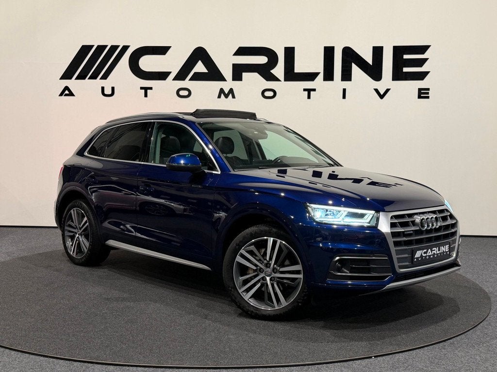 Audi Q5 2.0 TFSI quattro Sport S Line Black Edition PANORAMA, Auto's, Audi, Automaat, Gebruikt, 4 cilinders, Blauw
