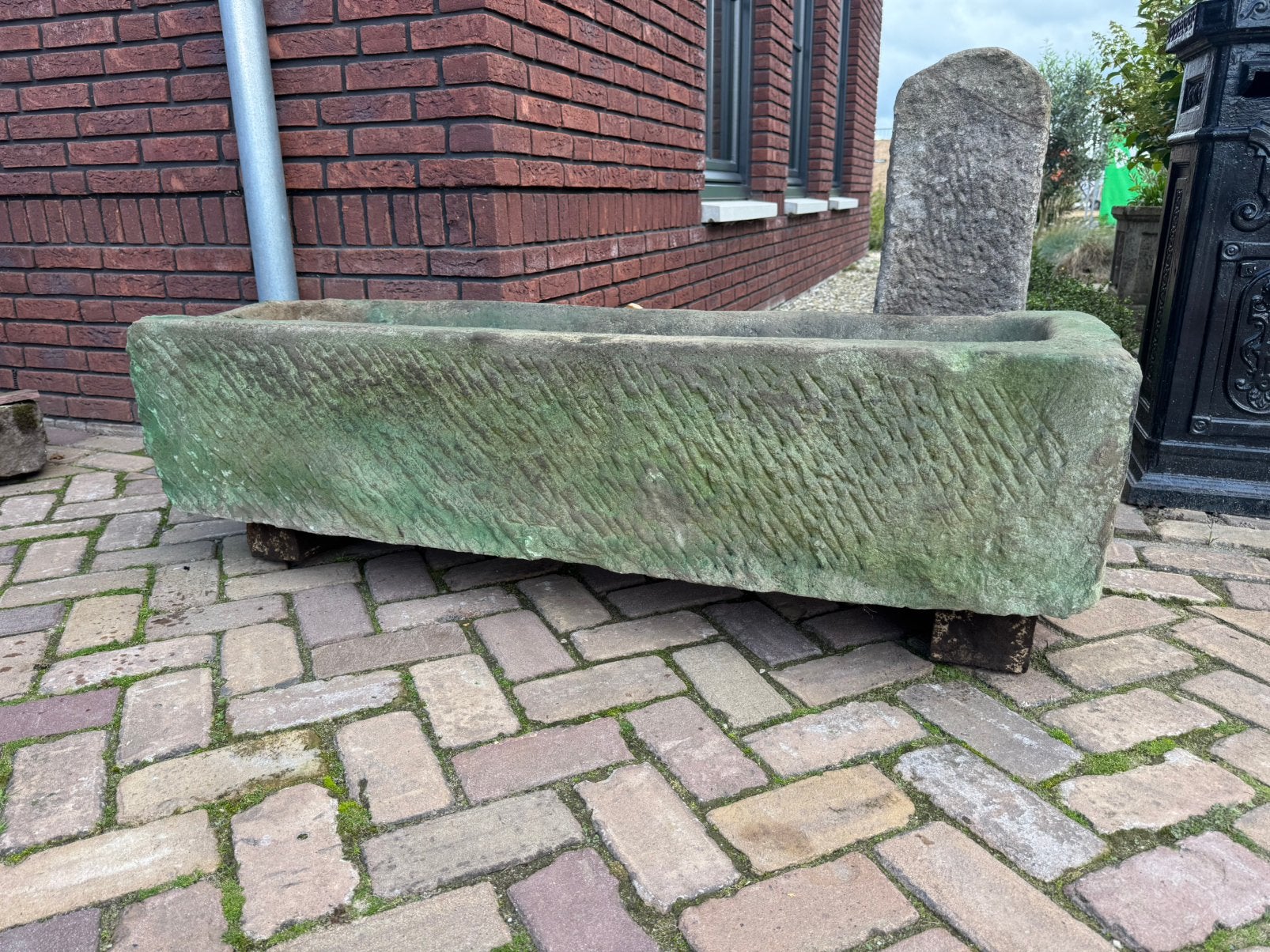 Bentheimer zandsteen bloembak / trog, Ophalen, Gebruikt