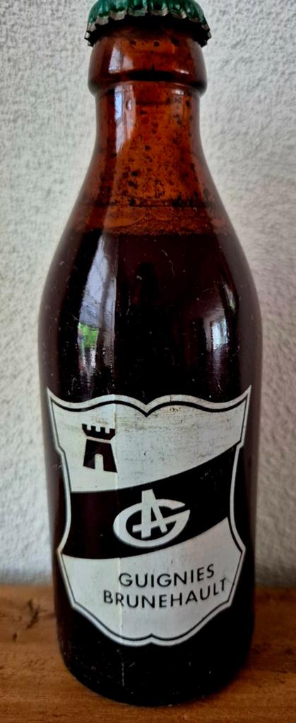 Oude fles GUIGNIES BRUNEHAULT superieur bier ALLARD & GROETE, Ophalen of Verzenden, Zo goed als nieuw, Flesje(s), Overige merken