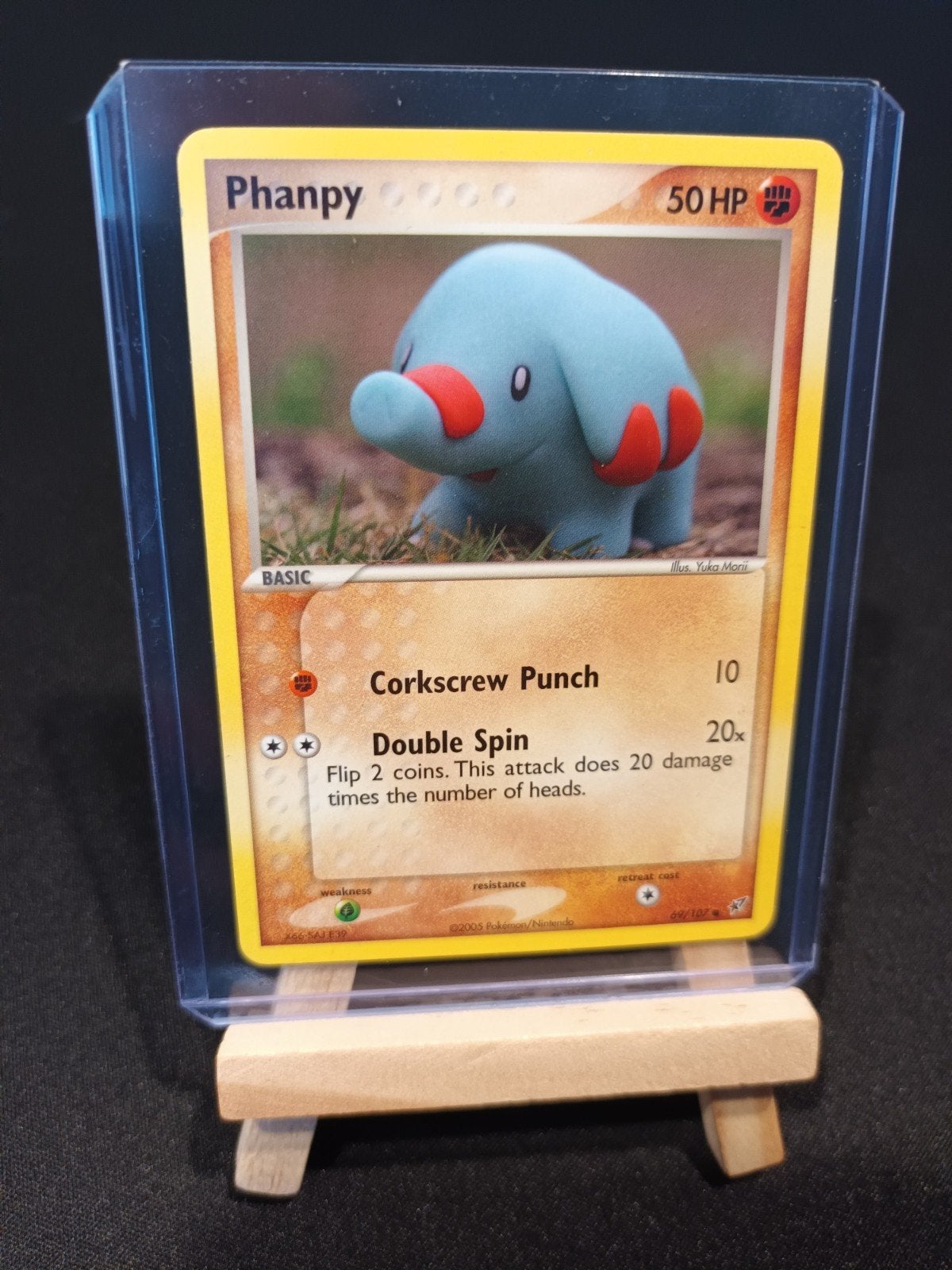Pokémon Phanpy 69/107 - EX Deoxys - EX/LP- WOTC - Yuka Morii, Ophalen of Verzenden, Zo goed als nieuw, Losse kaart
