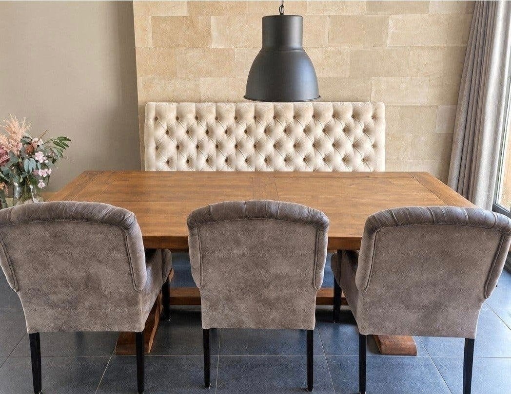 Rofra Home Eetkamerset: Tafel, Bank en Stoelen, Ophalen, Zo goed als nieuw, Landelijk, Klassiek, Robuust, 4 tot 6 stoelen