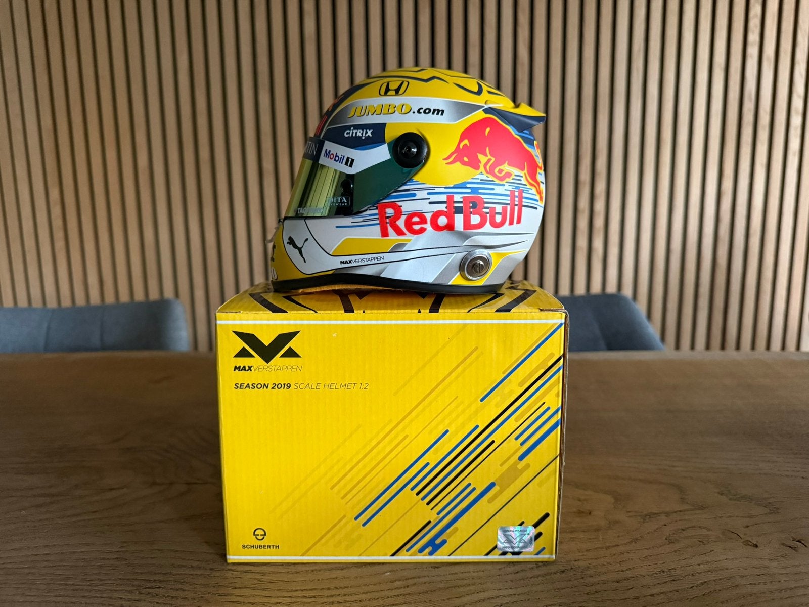 Max Verstappen Austria GP 2019 1:2 Helm, Ophalen of Verzenden, Zo goed als nieuw, Formule 1
