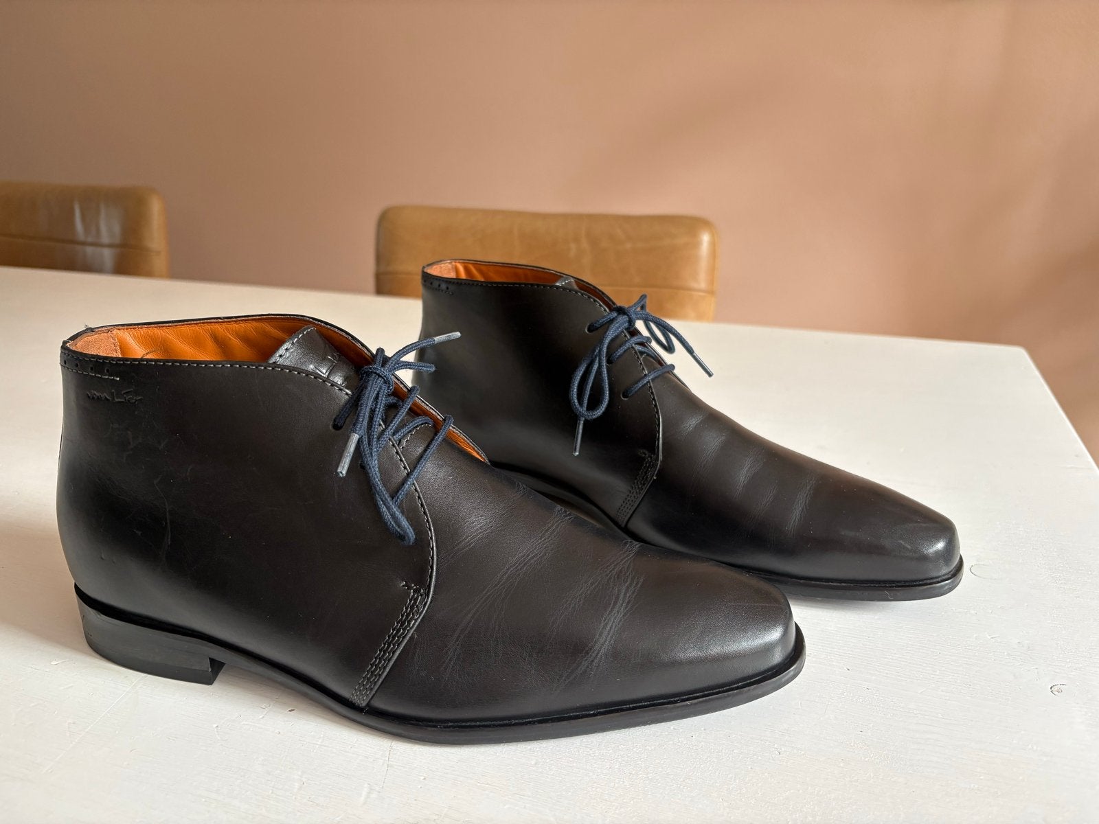 Van Lier Rhodes halfhoge veterschoen - Maat 41 (7.5), Zwart, Ophalen of Verzenden, Zo goed als nieuw, Veterschoenen