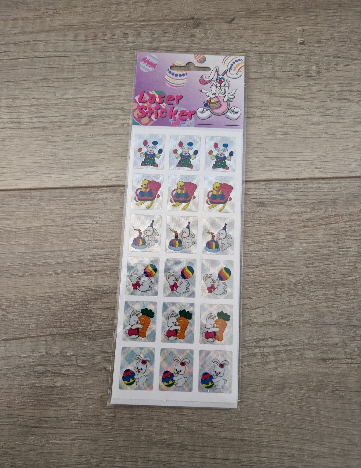 Vintage retro stickers konijn paashaas pasen laser, Ophalen of Verzenden, Zo goed als nieuw