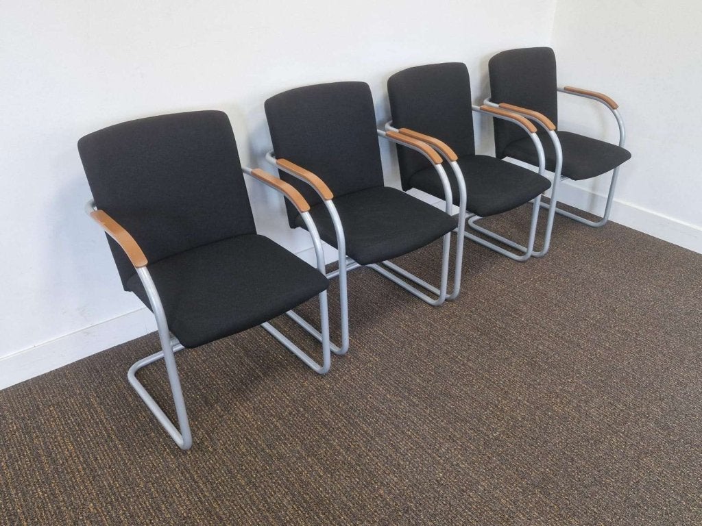 Lande Cole modus sledestoel vergaderstoel buisframe stoel, Lande NL B.V., Info@lande.nl, Zwart, Ophalen of Verzenden