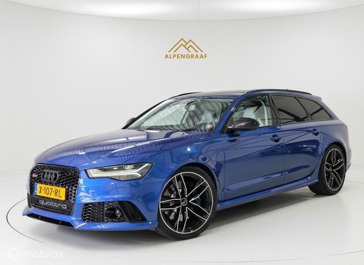 Audi RS 6 Avant 4.0 TFSI RS 6 quattro MTM 670PK Dealeronderh, Auto's, Audi, Automaat, Gebruikt, Blauw, Geïmporteerd