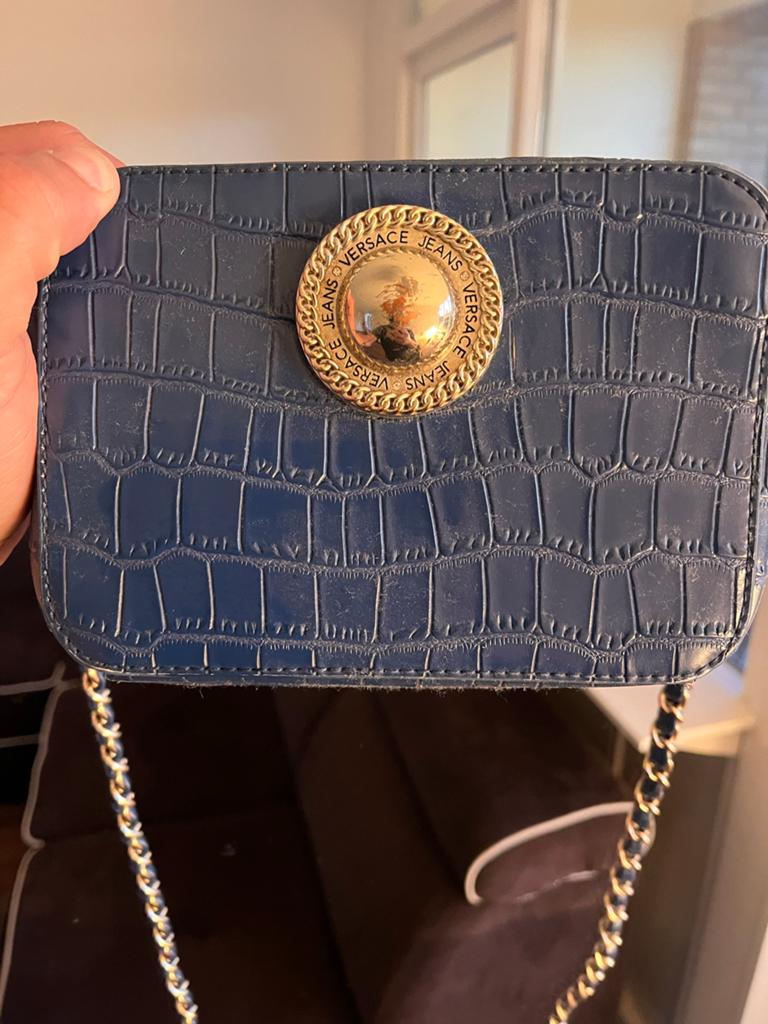 Versace Jeans Couture Schoudertasje Krokodillenprint, Ophalen of Verzenden, Zo goed als nieuw, Zwart, Schoudertasje