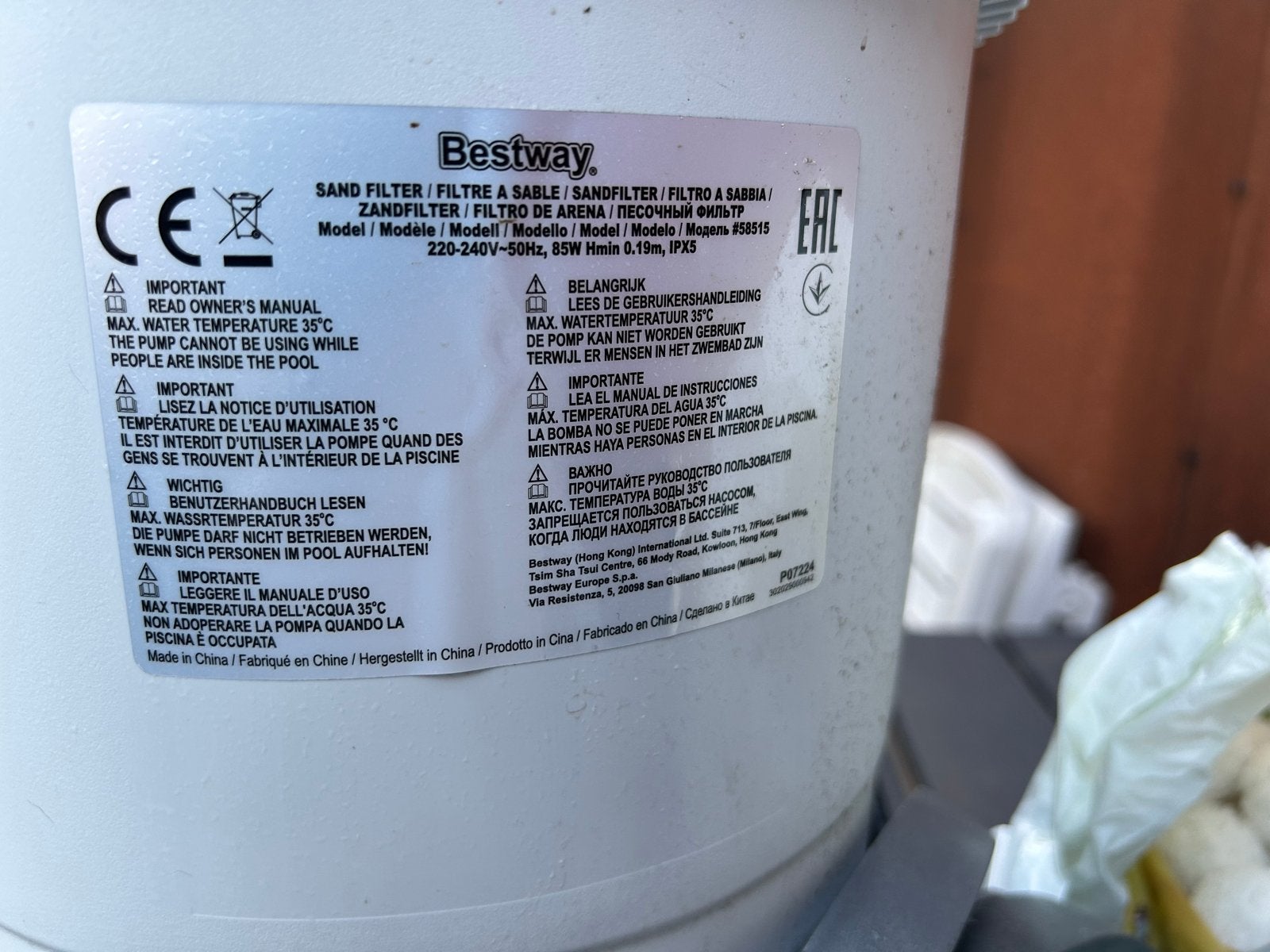 Bestway Flowclear Zandfilterpomp 58515 Zwembadpomp, Ophalen, Gebruikt, Zwembadpomp