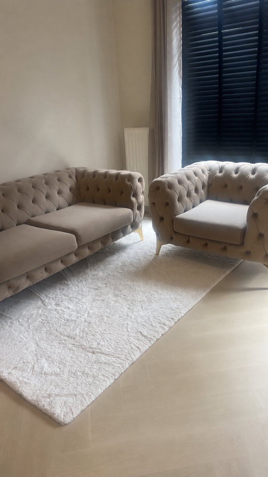 Chesterfield bank ZGN, Ophalen, Zo goed als nieuw, Rechthoekig, 125 cm of meer