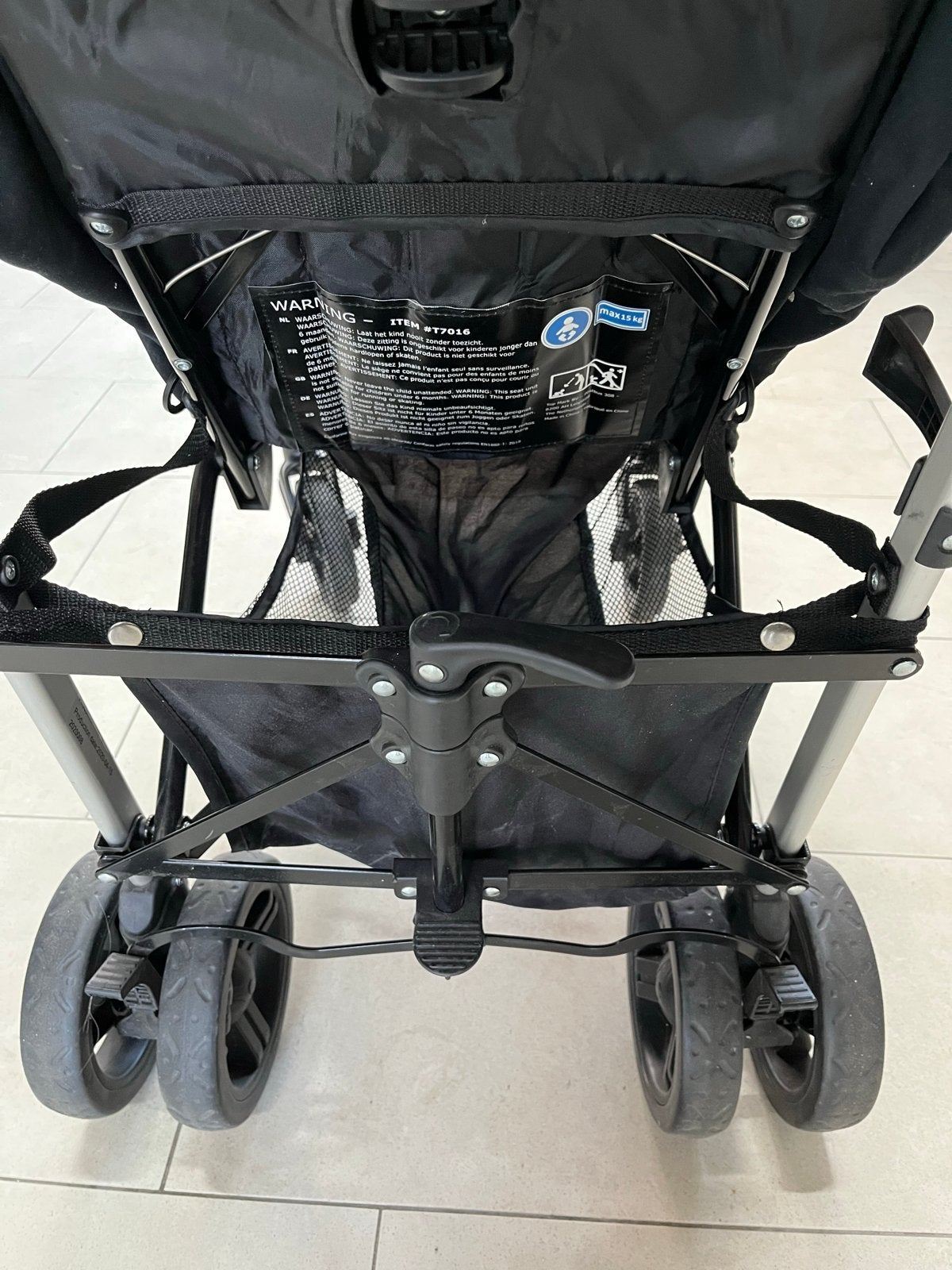 Compacte zwarte buggy, Ophalen, Gebruikt, Overige merken, Verstelbare rugleuning