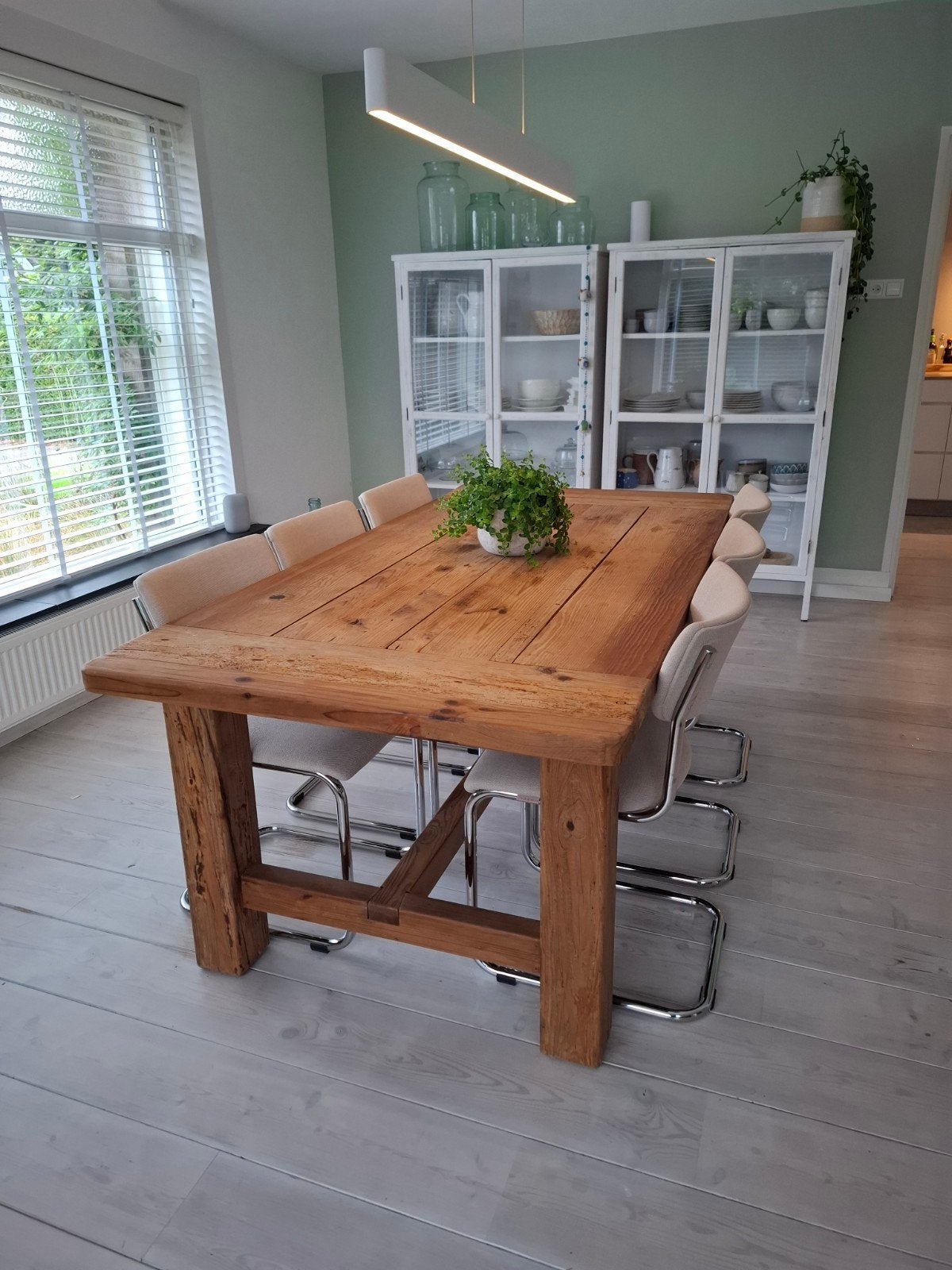 Landelijke eettafel Loberon 200x100 gerecycled hout, Huis en Inrichting, Tafels | Eettafels, Ophalen, Gebruikt, 50 tot 100 cm
