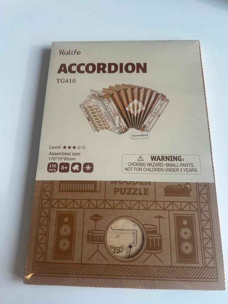 Houten knutselpakket accordeon, Ophalen of Verzenden, Nieuw