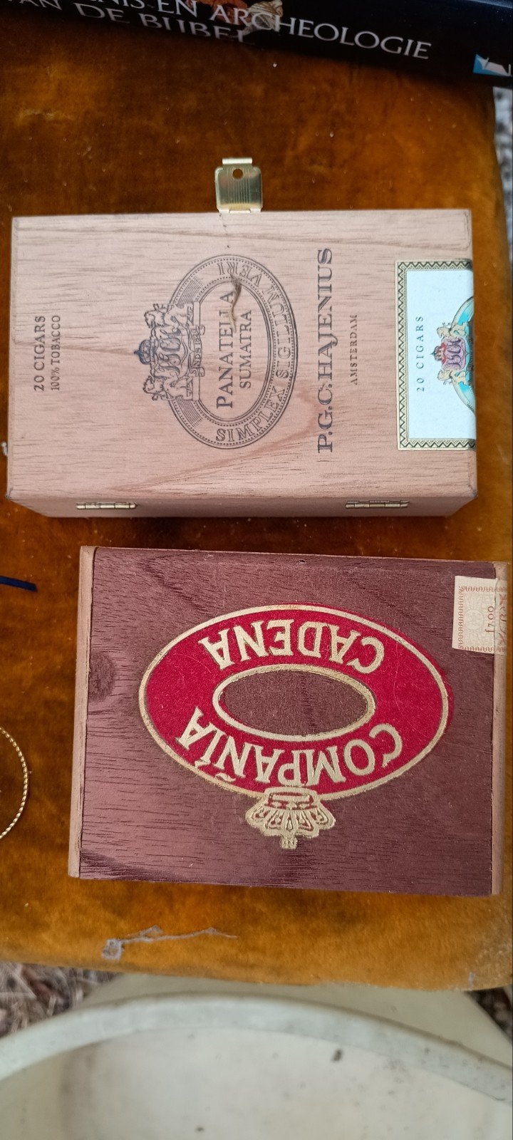Set van 2 Vintage Sigarenkistjes - Decoratief, Verzamelen, Ophalen of Verzenden, Gebruikt
