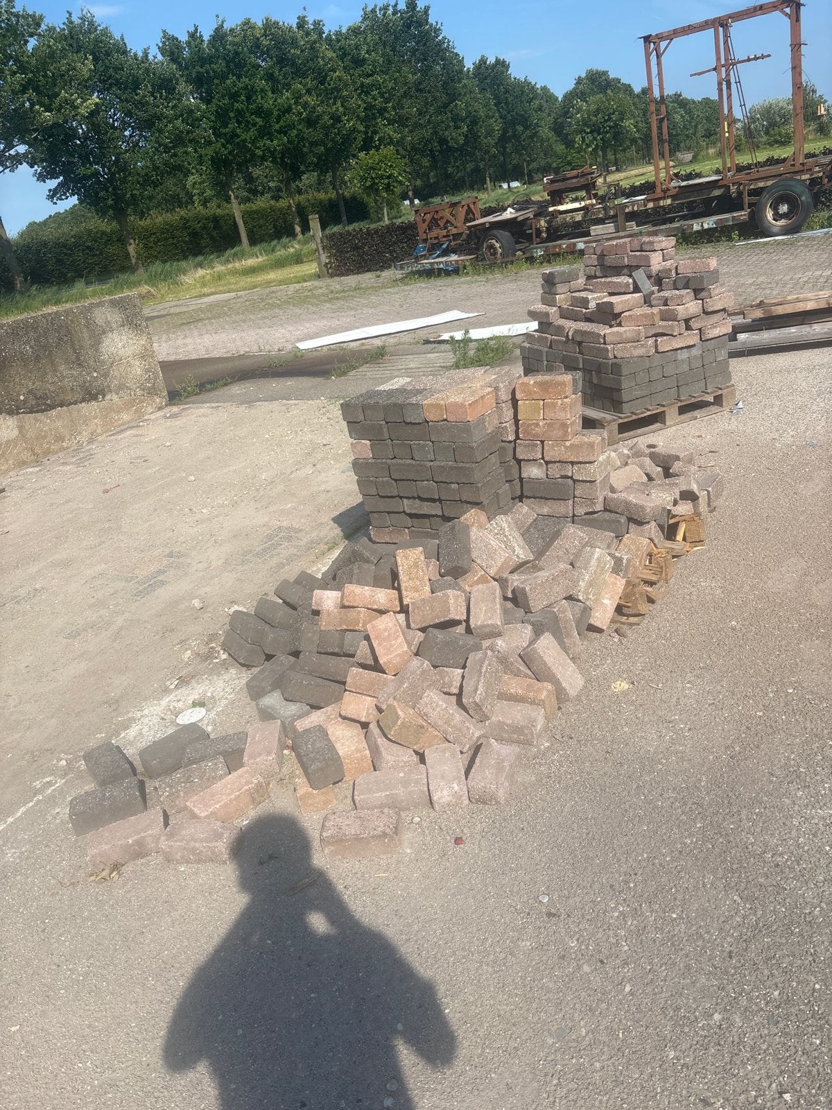 Gebruikte betontegels/klinkers voor terras of oprit, Ophalen, Overige materialen, Gebruikt, Minder dan 20 cm
