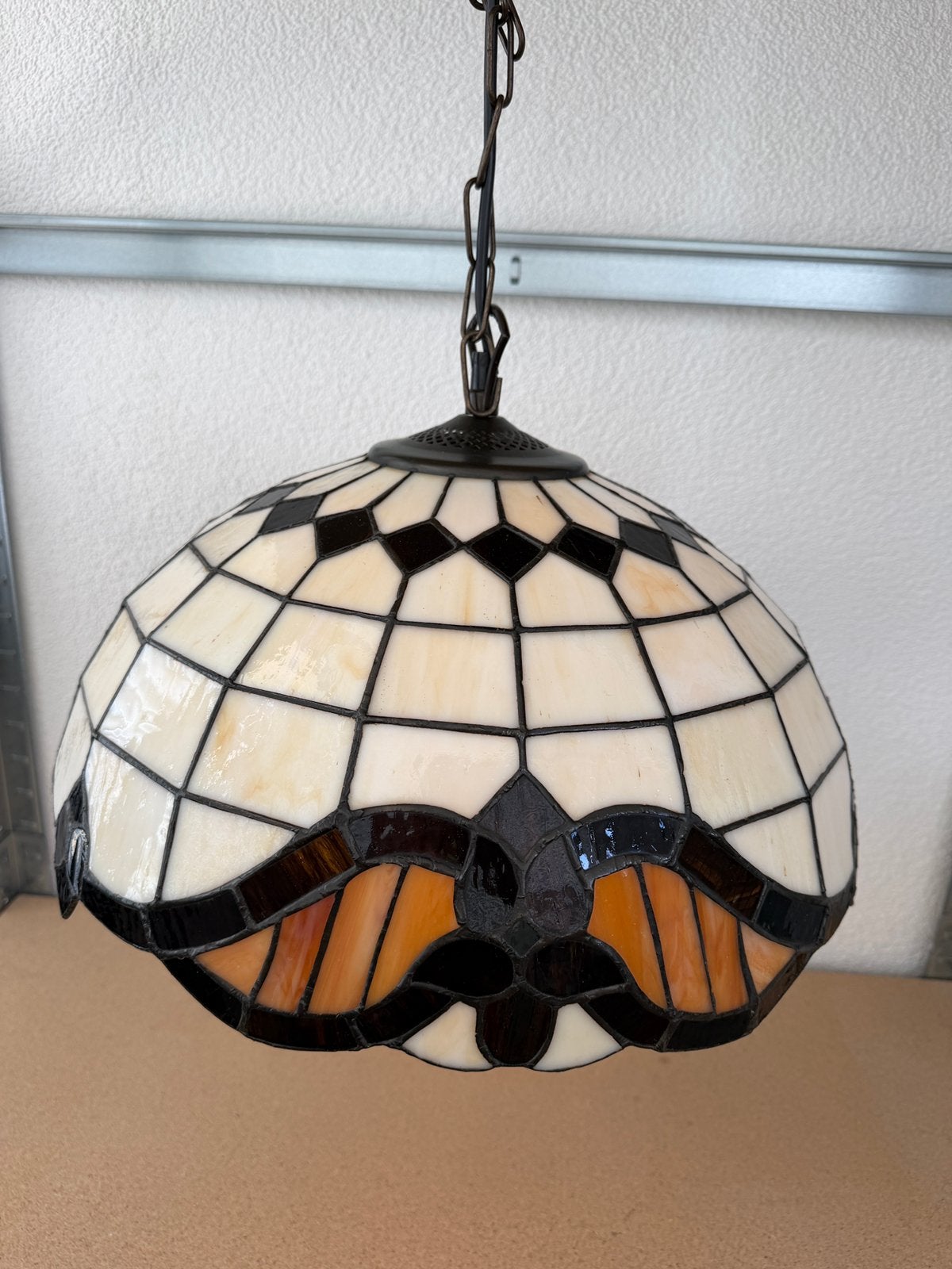 Tiffany glas in lood hanglamp 42x115cm, Ophalen of Verzenden