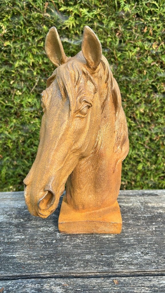 Gietijzeren paardenhoofd, Tuin en Terras, Ophalen of Verzenden, Nieuw, Metaal, Dierenbeeld