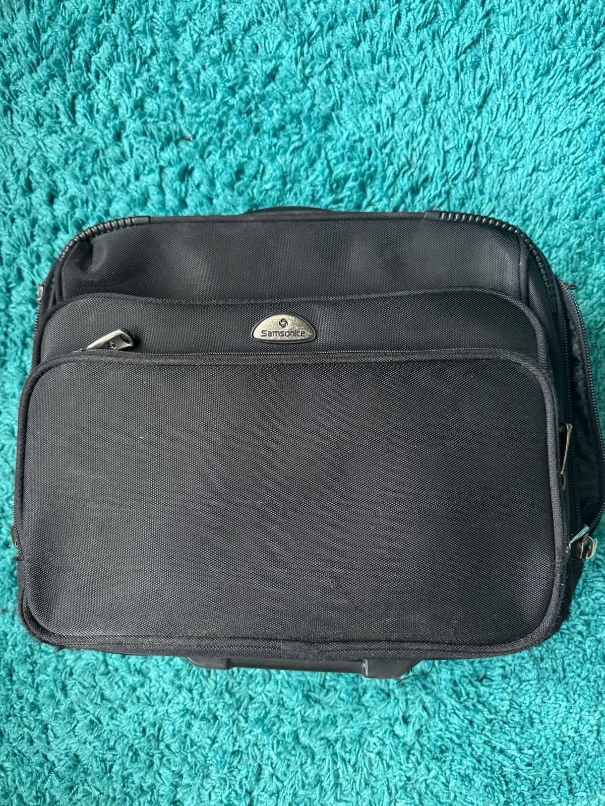 Samsonite laptoptas met wieltjes en uitschuifbare handgreep, 40 tot 60 cm, Gebruikt, 20 tot 30 cm, Zwart